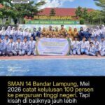 SMAN 14 Bandar Lampung raih prestasi luar biasa, seluruh siswanya lulus 100 % dan berhasil masuk PTN pada tahun 2026