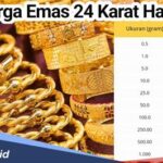 Daftar harga emas perhiasan per 1 September 2026 kini tersedia dengan pilihan beragam, mulai dari emas 22 karat hingga 24 karat, cocok untuk semua selera konsumen