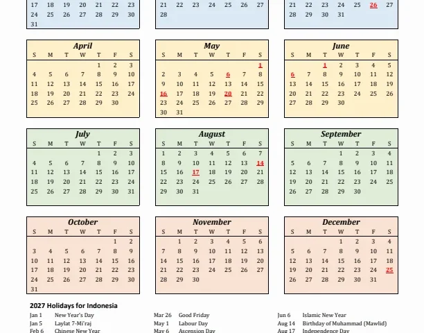 Rencana Liburan dan Nostalgia: Mengintip Kalender 2027 Lengkap dengan Tanggal Merah serta Kejutan Film Oki dan Nirmala