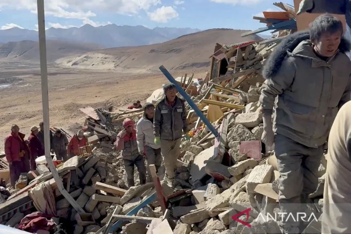 Tragedi Beruntun di Tibet: Gempa Susulan M 4,5 Hantam Wilayah yang Masih Berduka Pasca Gempa M 7