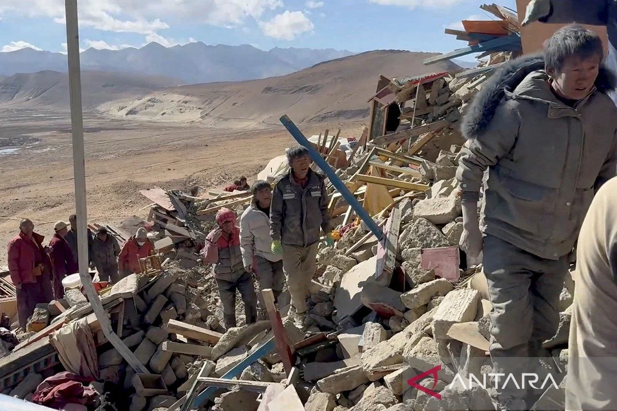 Tragedi Beruntun di Tibet: Gempa Susulan M 4,5 Hantam Wilayah yang Masih Berduka Pasca Gempa M 7